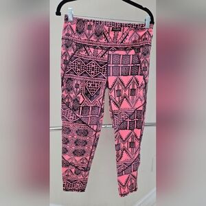 Sweaty Betty Orange Legging with Black Print Size LARGE